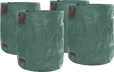 Produktbild von Möbel Gartenabfalltaschen mit Griffen 4 Stück Faltbar Rund Grün 500 L - Gartenabfallsäcke 42008104