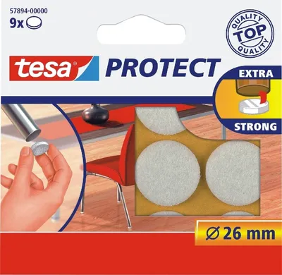 Zdjęcie produktu dla Ślizgacze filcowe Protect średnica 26 mm okrągłe białe Opakowanie 20 sztuk