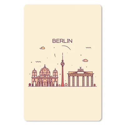 Produktbild von MuchoWow® Mauspad Mousepad Berlin - Deutschland - Skyline 18x27 cm - Mousepads - Maus Mat - Pad - Mausunterlage