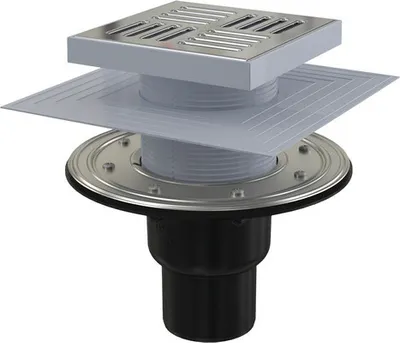 Produktbild von form&style Bodenablauf REDONDA 105 x 105/75 mm senkrecht Abflussleistung 46 l/min Rost edelstahl matt