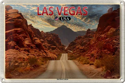 Produktbild von Blechschild Reise 18x12cm Las Vegas USA Red Rock Canyon