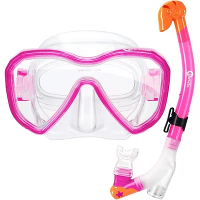 Produktbild von Schnorchelset Kinder mit Dry Schnorchel und Anti-Fog Taucherbrille Rosa