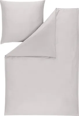 Produktbild von ESTELLA Atelier Uni-Satin Bettwäsche-Garnitur VALETTA Farbe platin Größe 155x220 + 80x80 cm