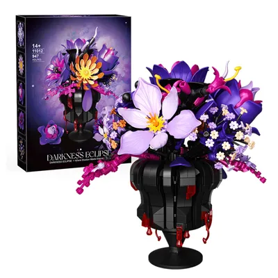Produktbild von 947 Stück Dunkle Serie Blume Bausteine Set, Blumen Pflanzen Block Sets, kreative Modell Geschenke, einzigartige Sammlerstücke, perfekt zur praktischen