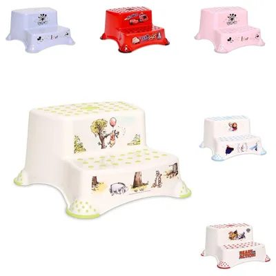 Image de Lorelli Tabouret de bain pour enfants, deux marches, marchepied, picots en caoutchouc, antidérapant vert