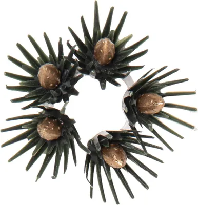 Produktbild von Star Trading 054-23 Zubehör "Accessorize", 7er Set für Kerzen, Tannenzapfen-Manschetten, grün/braun, ca. 5 cm Ø, Kunststoff, Einfarb-Karton