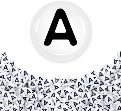 Produktbild von Schwarze/Weisse Acryl-Kralen in Runden Form - 7 mm - 100er Pack - Ideale Wahl für DIY-Schmuckprojekte