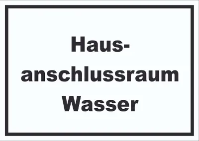 Produktbild von Hausanschlussraum Wasser Schild mit Text HAR waagerecht A4 Rückseite selbstklebend