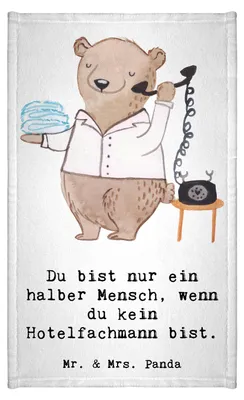 Produktbild von Mr. & Mrs. Panda Handtuch Hotelfachmann Herz - Weiß - Geschenk, Witzig, Kleines, Gäste-WC, Spruch, Frotteetuch, Klein, Ausbildung, Lustig, Gästehandtuch 30x50