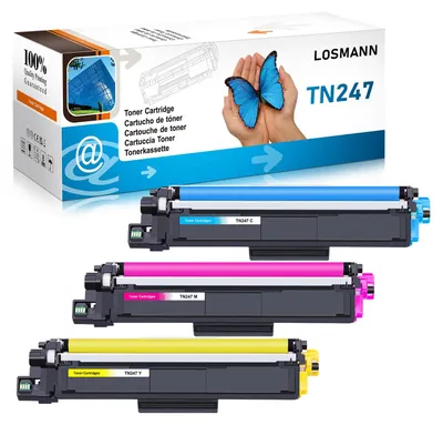 Imagen del producto de Toner compatible LOSMANN 3X para Brother TN-247 TN-243, compatible con los modelos Brother MFC-L3770CDW, MFC-L3750CDW, HL-L3230CDW, HL-L3210CW, MFC-L3710CW, DCP-L3550CDW, MFC-L3730CDN, DCP-L3510CDW, HL-L3270CDW, DCP-L3517CDW