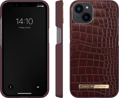 Image de iDeal of Sweden Étui pour iPhone 13 et 14 - Croco écarlate