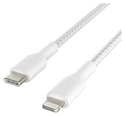Zdjęcie produktu dla Belkin CAA004BT1MWH, 1 m, Lightning, USB C, Męska, Męska, Biały