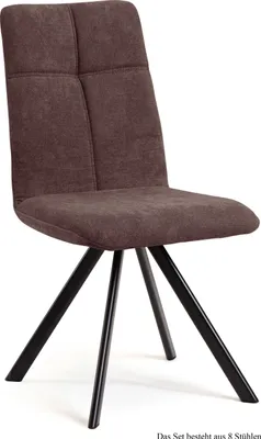 Produktbild von Esszimmerstuhl (8er-Set) Davyd 47x92x60 Schwarz/Braun