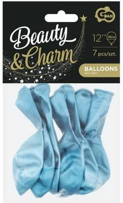 Produktbild von Beauty&Charm Luftballons platin/blau 12"/7St