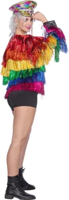 Produktbild von Glitzer Festivaljacke Regenbogen Größe: M-L