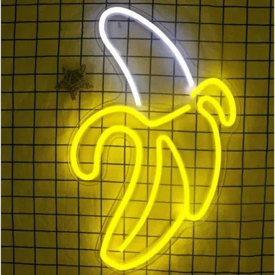 Produktbild von LED Neonlicht Zeichen Banane Nachtlicht USB mit Acryl Zurück Panel Home Party Hochzeit Bar Deko Lampe