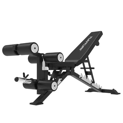 Produktbild von Tunturi Platinum Hantelbank – Verstellbare Fitnessbank und Beintrainer – Multifunktionelle Trainingsbank – V-Serie