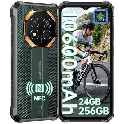 Image de OUKITEL G7 Smartphone Robust 24Go+256Go 10600mAh/18W 64MP AI Caméra 6,52'' Écran IP68 Téléphone portable NFC, 4G Double SIM, GPS - Vert