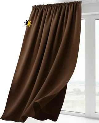 Immagine prodotto di Tenda oscurante con passanti, 140 x 175 cm, color marrone scuro