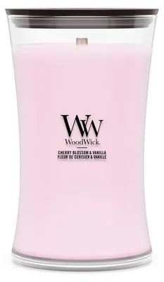 Immagine prodotto di WoodWick Cherry Blossom & Vanilla candela di cera Cilindro Fiori di ciliegio, Vaniglia Rosa 1 pz