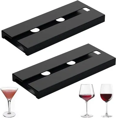 Image de Porte-verres à vin noirs pour la maison et le bar, lot de 2, en plastique