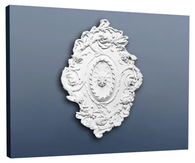Immagine prodotto di Orac R22 Luxxus Rosone da soffitto Rosone Cornice Profilo decorativo Stucco Classico Antico Floreale Decorazione da parete Bianco | 77 Cm Diametro