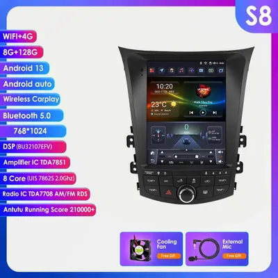 Imagen del producto de Reproductor multimedia para automóvil con pantalla táctil de 9,7 pulgadas, compatibilidad con CarPlay, sistema operativo Android 14 y sistema de navegación