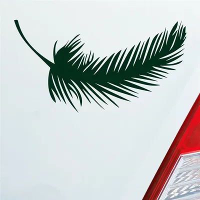 Produktbild von Auto Aufkleber Feder Federn Tuning Deko Vintage 10x5,5 cm Dunkelgrün Sticker Heckscheibenaufkleber
