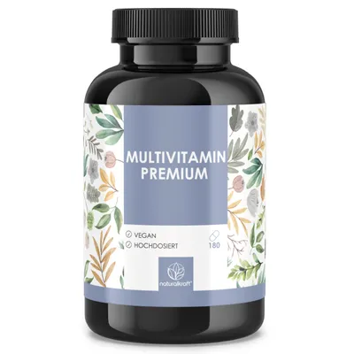 Produktbild von Multivitamin – Hochdosierter A-Z Komplex 180 Kapseln mit essenziellen Vitaminen und Mineralstoffen, darunter OPC, D3, B12, Zink, C und Magnesium