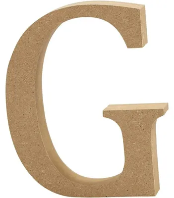 Produktbild von Buchstabe „G“ aus MDF, braun, 13 x 2 cm