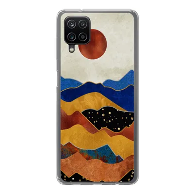 Produktbild von MuchoWow® Handyhülle Schutzhülle Hülle für Samsung Galaxy A12 Gold - Bronze - Blau Silikon Softcase Handy Hülle - Bild