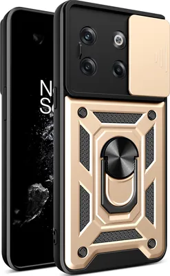 Produktbild von OnePlus 10T Hülle mit Ring Ständer Halter Dia Kameraschutz TPU PC Schutzhülle für OnePlus 10T Gold
