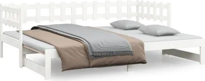 Obrázok produktu pre vidaXL Rozkladacia posteľ biela 2x(80x200) cm Masívne borovicové drevo