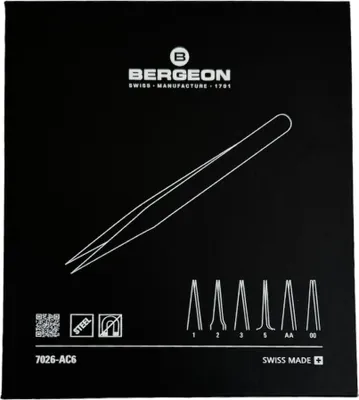 Productafbeelding van Bergeon 7026-AC6 set van 6 roestvrijstalen antimagnetische pincetten