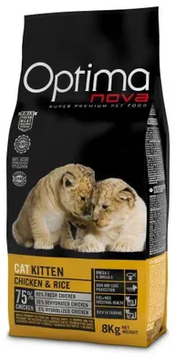 Produktbild von Optimanova Kitten Huhn & Reis Trockenfutter für Katzen, 8 kg