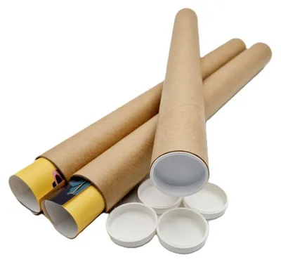 Image de Tubes carton brun pour affiche poster 5 cm x 50 cm - lot de 50