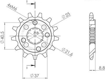 Immagine prodotto di Pignone Passo 520 - Z 15 Denti (Dis.20510)