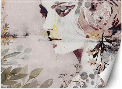 Produktbild von Vlies fototapete Frau abstrakte Aquarellmalerei 300x210 cm Feeby Rosa inkl. Kleber einfache Montage