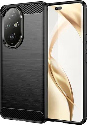 Obrázek produktu pro Pouzdro pro Honor 200 Pro měkké TPU silikonové, karbonové vlákno, nárazuvzdorné ochranné pouzdro černé