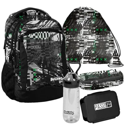Produktbild von Schulrucksack BeUniq PIXEL - 5-Teiliges Set