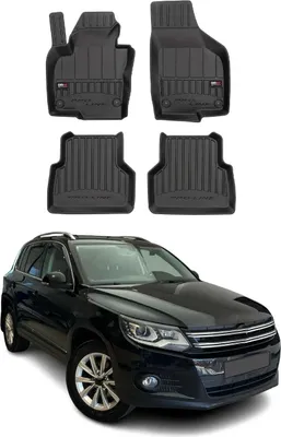 Image de OMAC Tapis de sol en caoutchouc pour VW Tiguan 2007-2016 Noir Premium