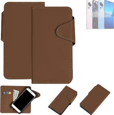 Produktbild von K-S-Trade Schutzhülle Klapphülle Kunstleder kompatibel mit Xiaomi 13 Lite braun Handy Hülle Wallet Case