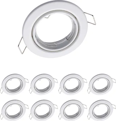 Produktbild von 9er Set Oktaplex schwenkbare Einbauspots 68mm Lochmaß Einbaurahmen weiß