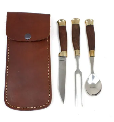 Produktbild von Besteckset Fuhrmann 4-teilig Edelstahl Holzgriff