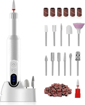 Produktbild von Elektrische Nagelfeile Kabellos, 1 Stk, Mit Keramik-Nagelbits, 18000 U/min, Für Acryl- Und Gel-Nägel, Zu Hause Und Unterwegs