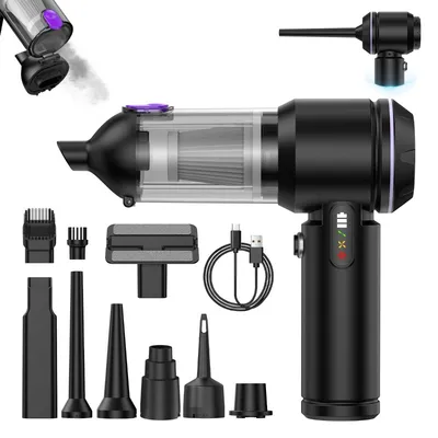Immagine prodotto di INF Aspirapolvere Auto Senza Fili Brushless Alta Aspirazione 2-in-1 Aspiratore e Soffiatore con Batteria 6000mAh e Ricarica USB-C Type-C Nero