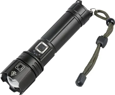 Produktbild von LED-Taschenlampe mit 1400 Lumen, 5 Modi, Zoom und Wasserdichtigkeit, 24 Stunden Laufzeit, ideal für Outdoor, Camping