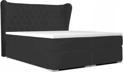 Produktbild von Doppelbett RENI mit Bettzeugcontainer, Topper Federkern (Schwarz - Kunstleder Soft 11, 180 x 200)