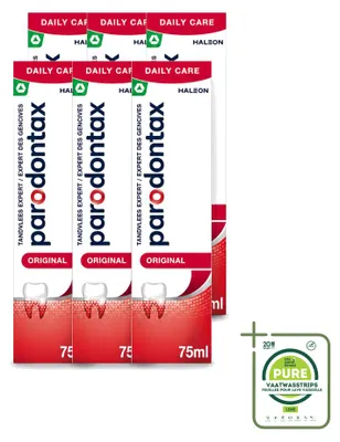 Immagine prodotto di 6 tubetti di dentifricio Parodontax Original - 75 ml - confezione grande - 6 pezzi