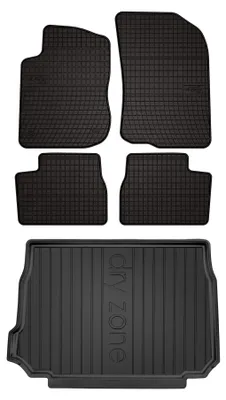 Obrázok produktu pre Gumové autokoberce SolidPRO + vaňa kufra DryZone pre: Peugeot 2008 I 2013-2019 SUV 5 ks
